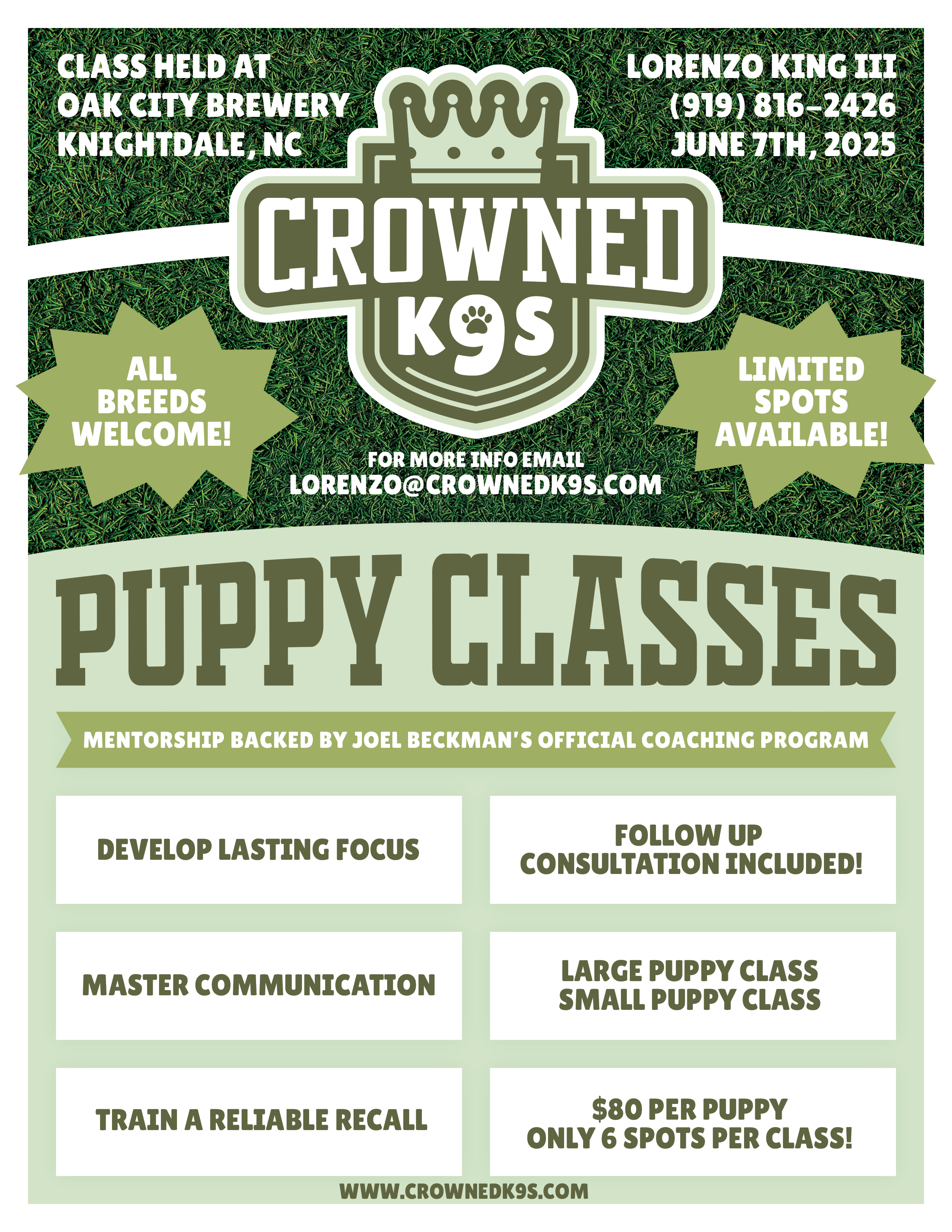 Past Puppy Class at Oak City